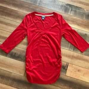 Red 3/4 length Maternity Top
